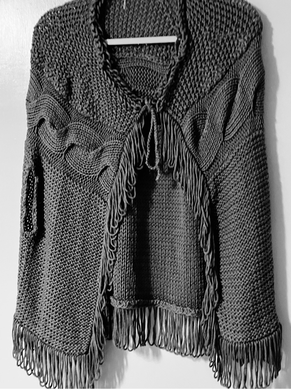 Gray Real Silk Blend Cape- luxury creation -Lorena Antoniazzi Italy: Size 6 (M)